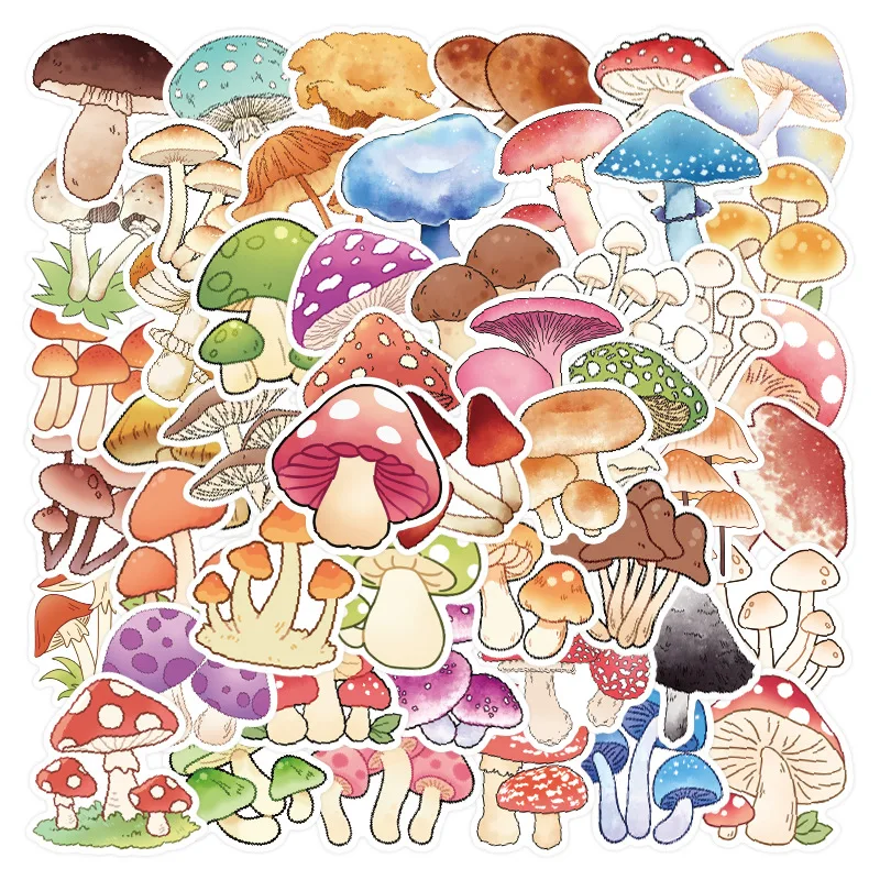 10/30/51PCS Cute Cartoon Mushroom Plant Stickers Funny Decals Kids Toy Laptop Phone Fridge Cup Notebook Kawaii Graffiti Sticker