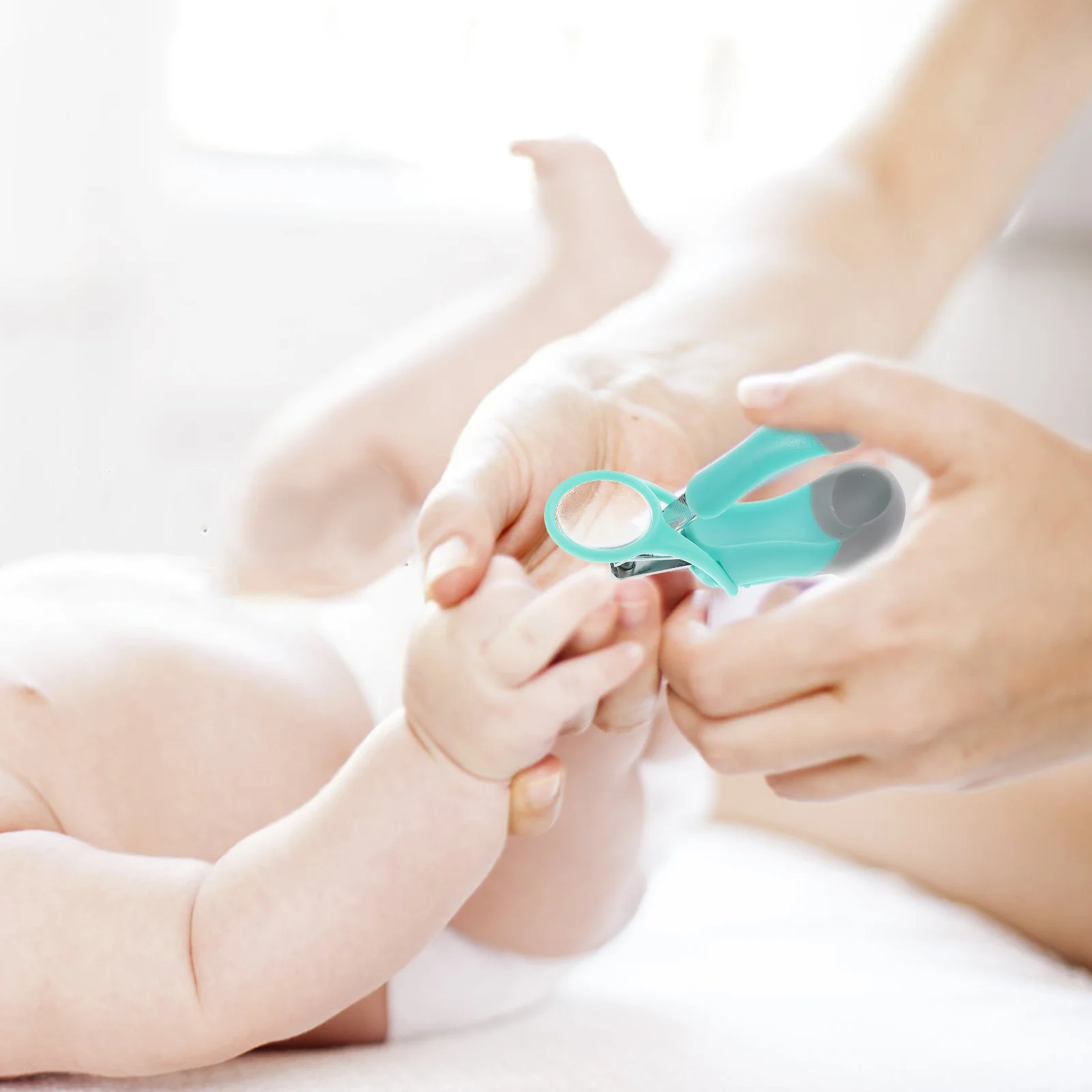 مقص أظافر الطفل، مقبض مريح لسلامة الرضع، قبضة ثابتة، حجم صغير، مكبر قابل للإزالة، أدوات العناية بالطفل، بدلة العناية بالأظافر