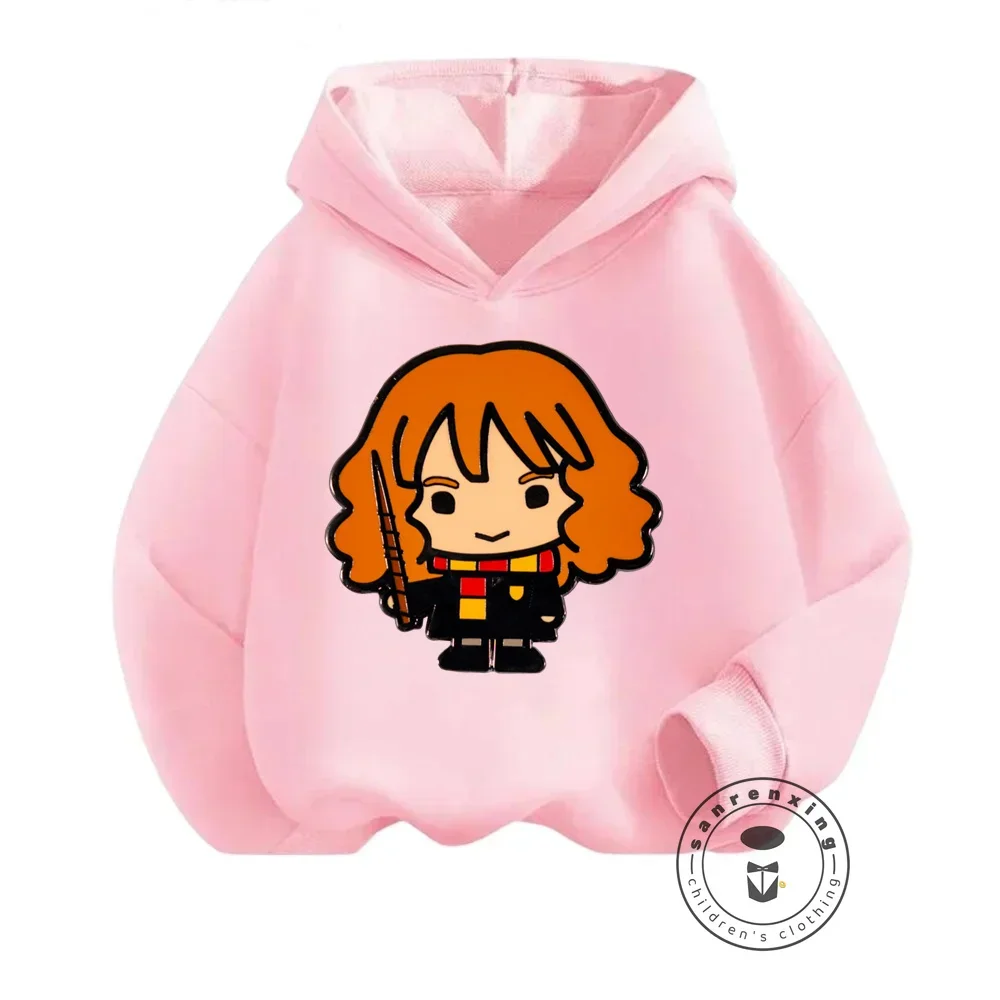 Harry Potter Kawaii Winter Wear Kids Soft Hoodies with Engaging Q-Version Designs Perfect for Cold Weather and Casual Tops Looks