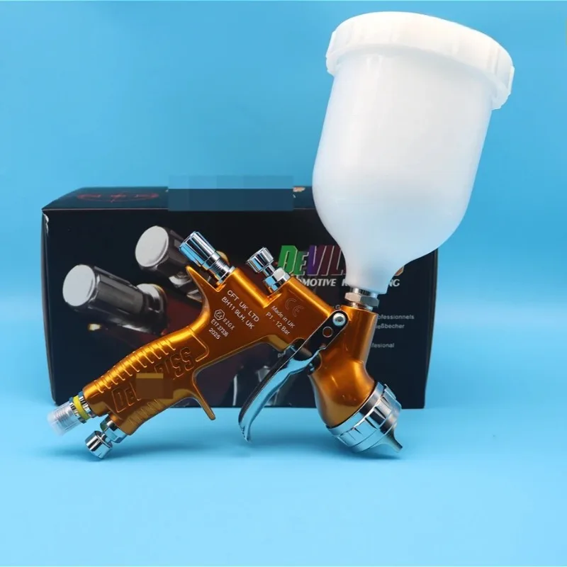 Tpaitlss Golden Spider Carving Spray Gun TE20 1.3mm Nozzle LVMP Paint Tool 600ml Cup Varnish and Primer NEW