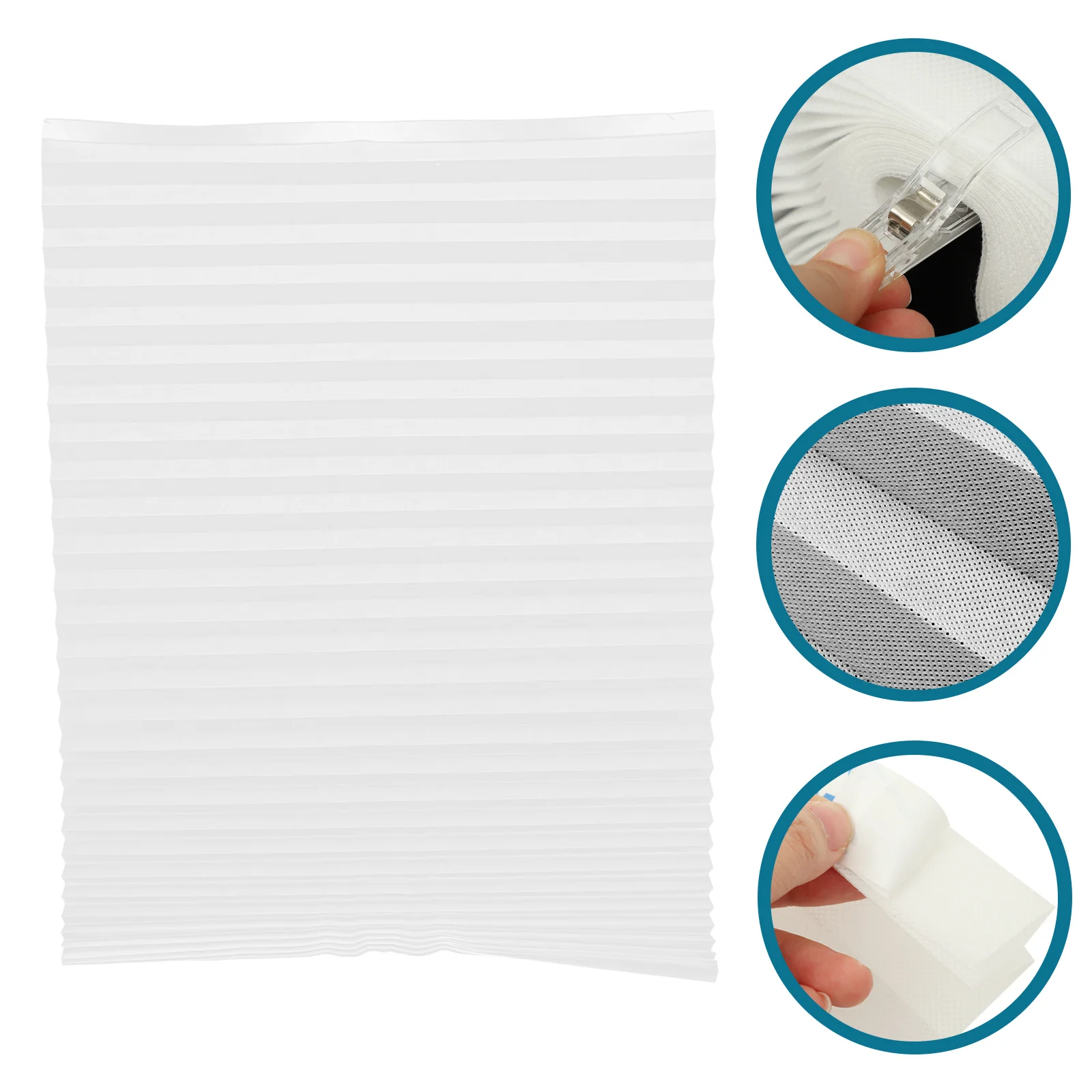 1 Zestaw Samoprzylepnych Plisowanych Zasłon Zaciemniających na Okno/Drzwi, Zapewniających Prywatność, Lekkich, Możliwych do Prania, Poliestrowych, Bezszwowych Rolet Bez Sznurka