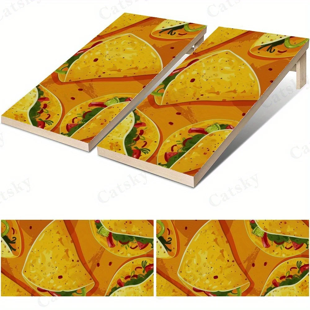 ملصق عيد التاكو الملون، شارات رمل من الفينيل المسطح ثنائية الأبعاد - صديقة للميزانية وقيمة عالية، خالية من الفقاعات وسهلة اللصق، وات