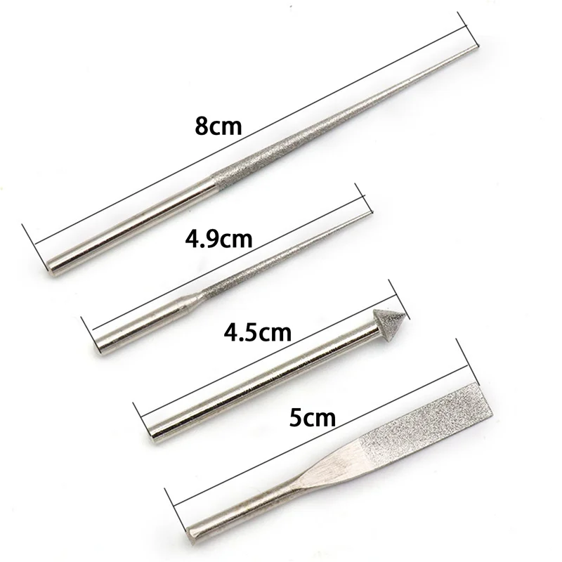 4 in 1 Diamond File Set Sharping Tips files Jewellery Hobby Carving Kit Compact Size Used for Jewellery Creamic Jade