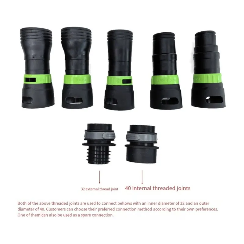 [NEWA76K!】 Dust Extraction Adapter Kit 8Pcs For Festool Vacuum Hose 32Mm/40Mm Angle Grinder Corrugated Spiral Pipe