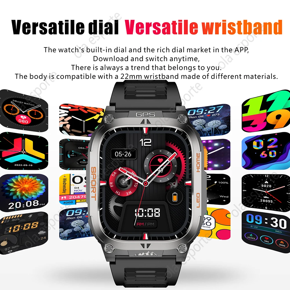 New GPS Smart Watch Men 2.01inch HD Large Screen Compass Smartwatches Heart Rate Bluetooth Call Sports Health Tracekr Smartwatch