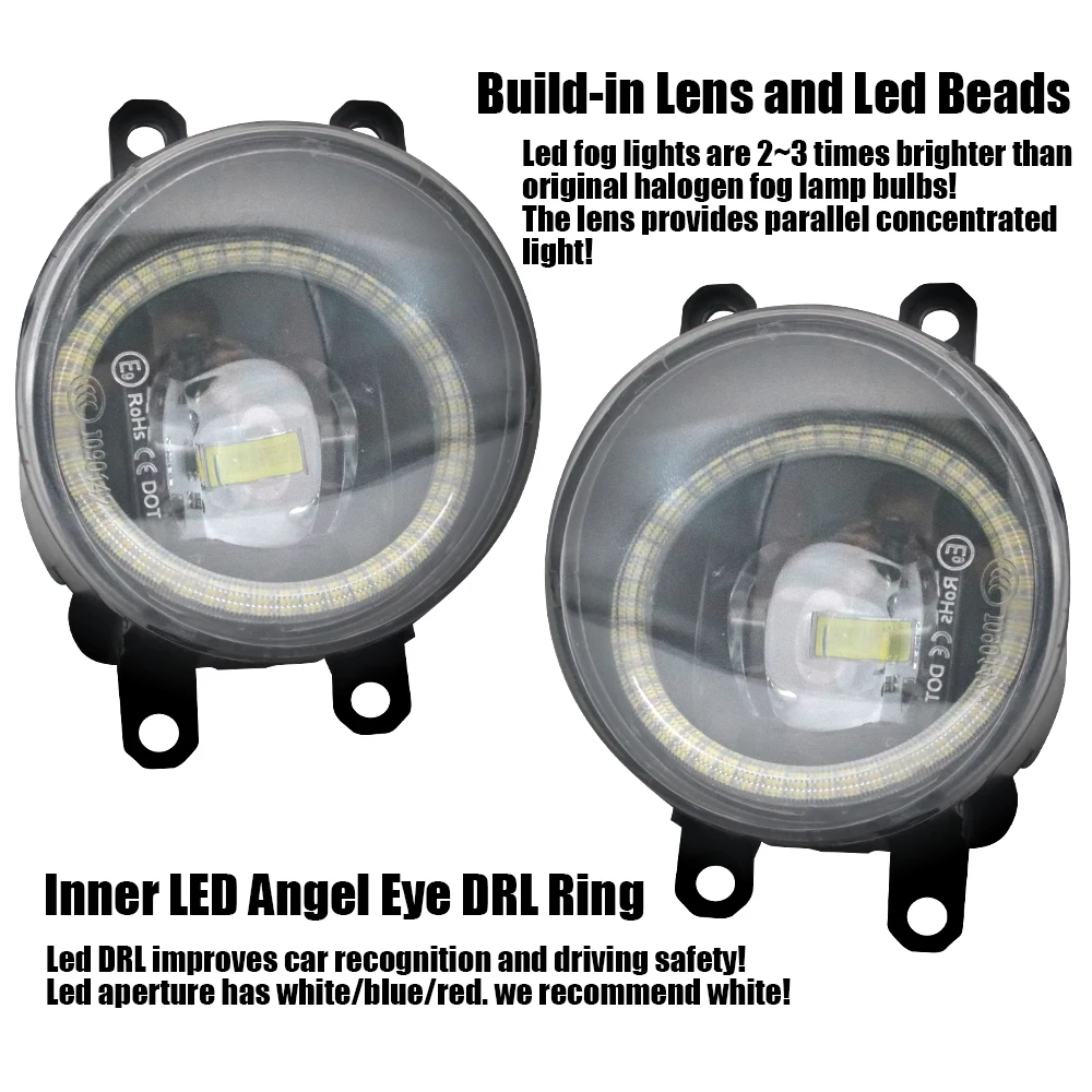 سهلة التركيب LED الضباب الخفيف PTF عدسة لتويوتا فوكسي نوح R80 2015 2016 2017 2018 الملاك العين عرض مؤشر مصباح أضواء النهار