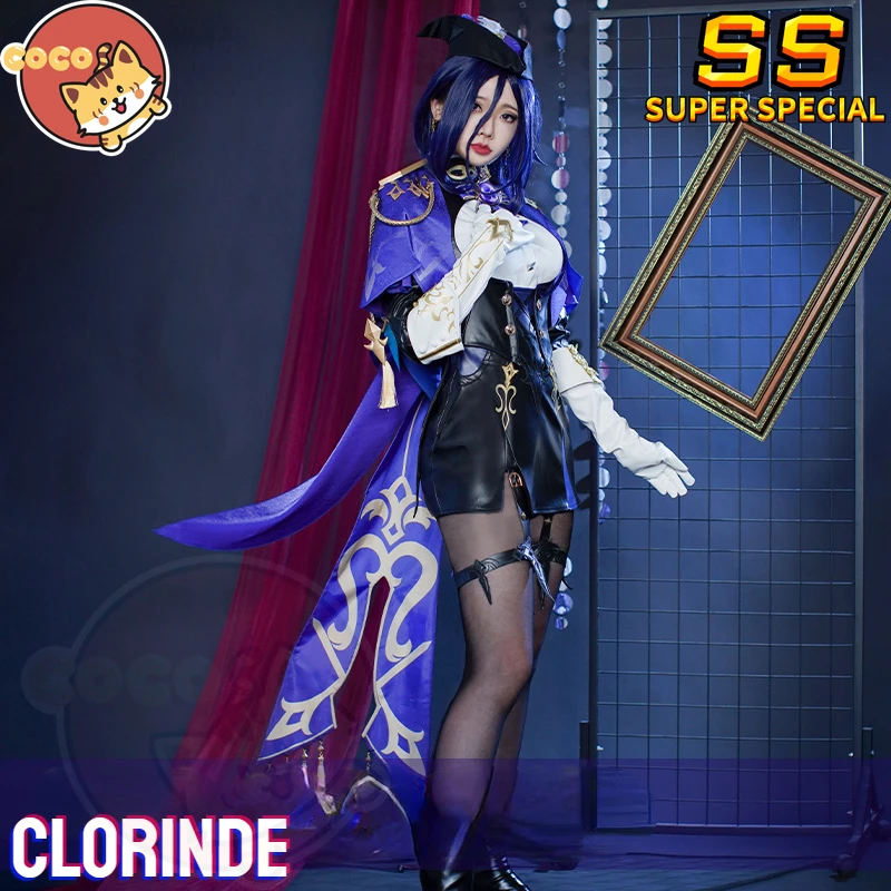 Game Genshin Clorinde Cosplay Costume Genshin Impact Clorinde Costume Champion Duelist Clorinde and Cosplay Wig CoCos-SS