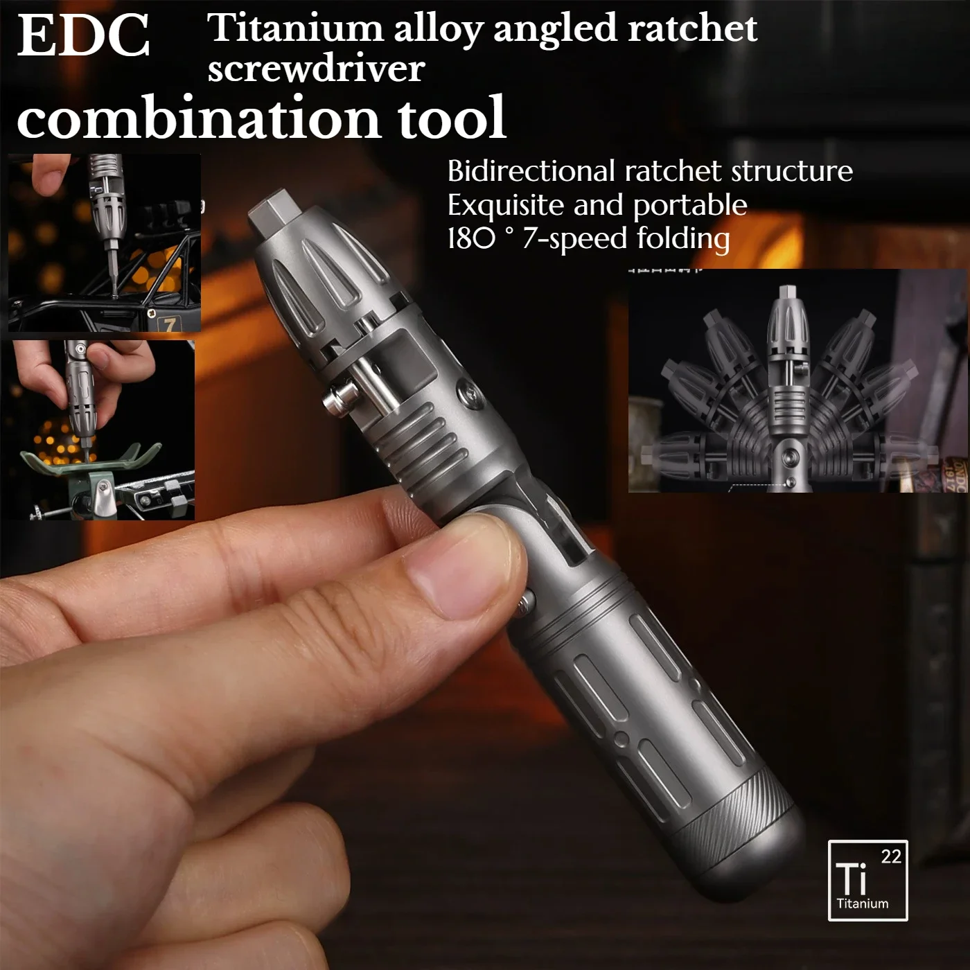 NEW Titanium Alloy Multifunctional Angle Ratchet Screwdriver Is Lightweight Durable  Portable Portable Tool