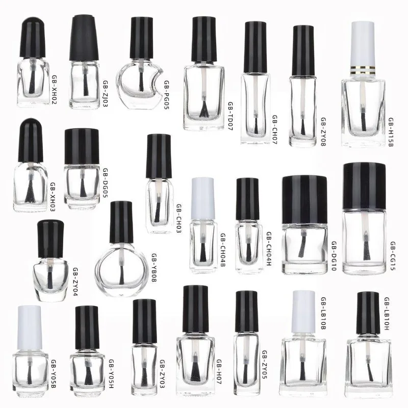 Nail Polish Bottle Nail Gel Empty Bottles with Brush Glass Empty Blending Bottle Nail Gel Empty Bottle Container 2ml 5ml10ml15ml