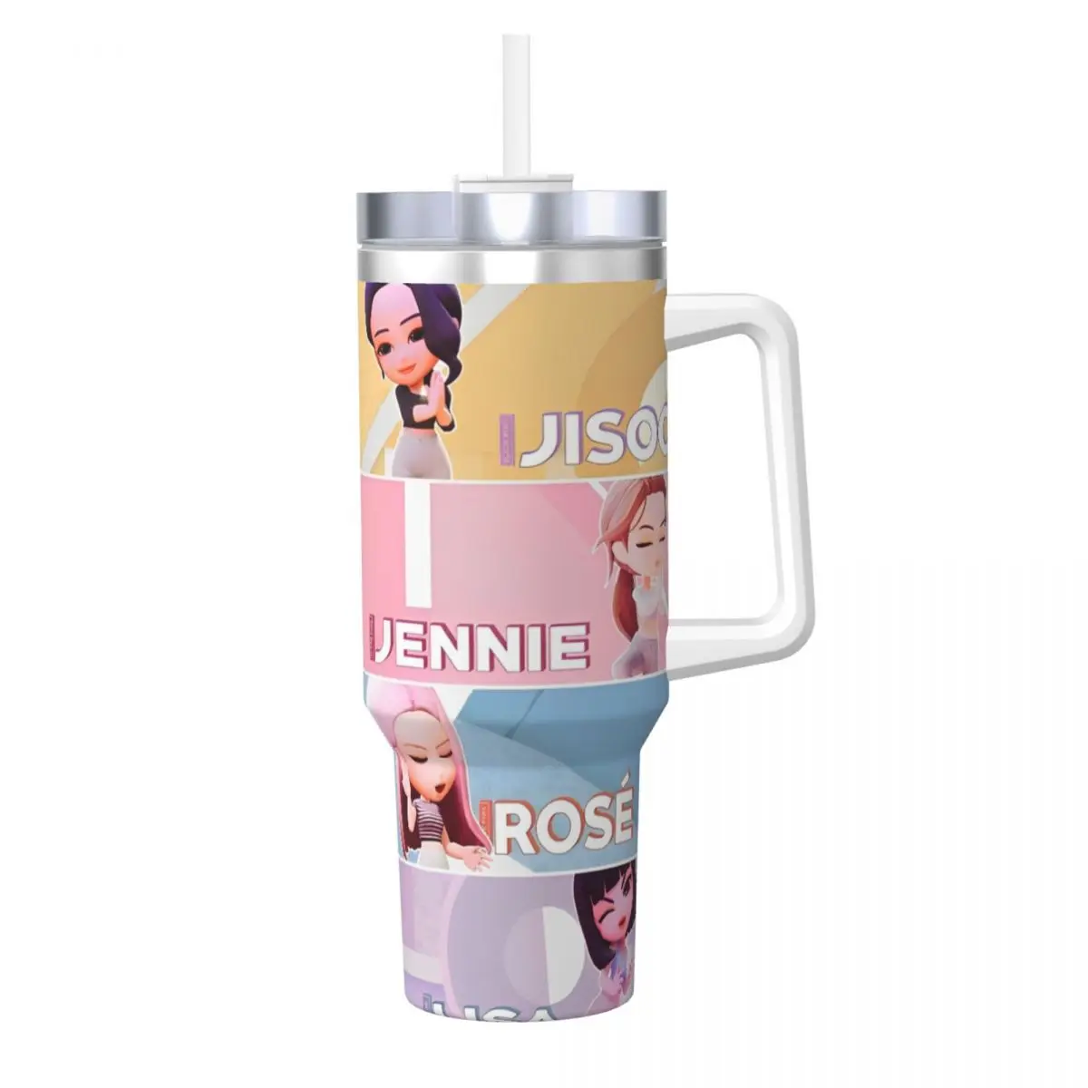 BPTG Tumbler jisoo jennie rose lisa Hot Drinks Water Bottle Leakproof Stainless Steel Coffee Mug Design Beach Car Mugs