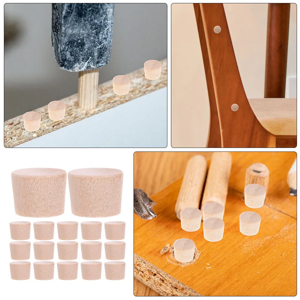 

100pcs Wooden Hole Plugs For Furniture Screw Holes Replacement Cabinet Plug Diy Hardwood Button Tops Wood Plug Covers