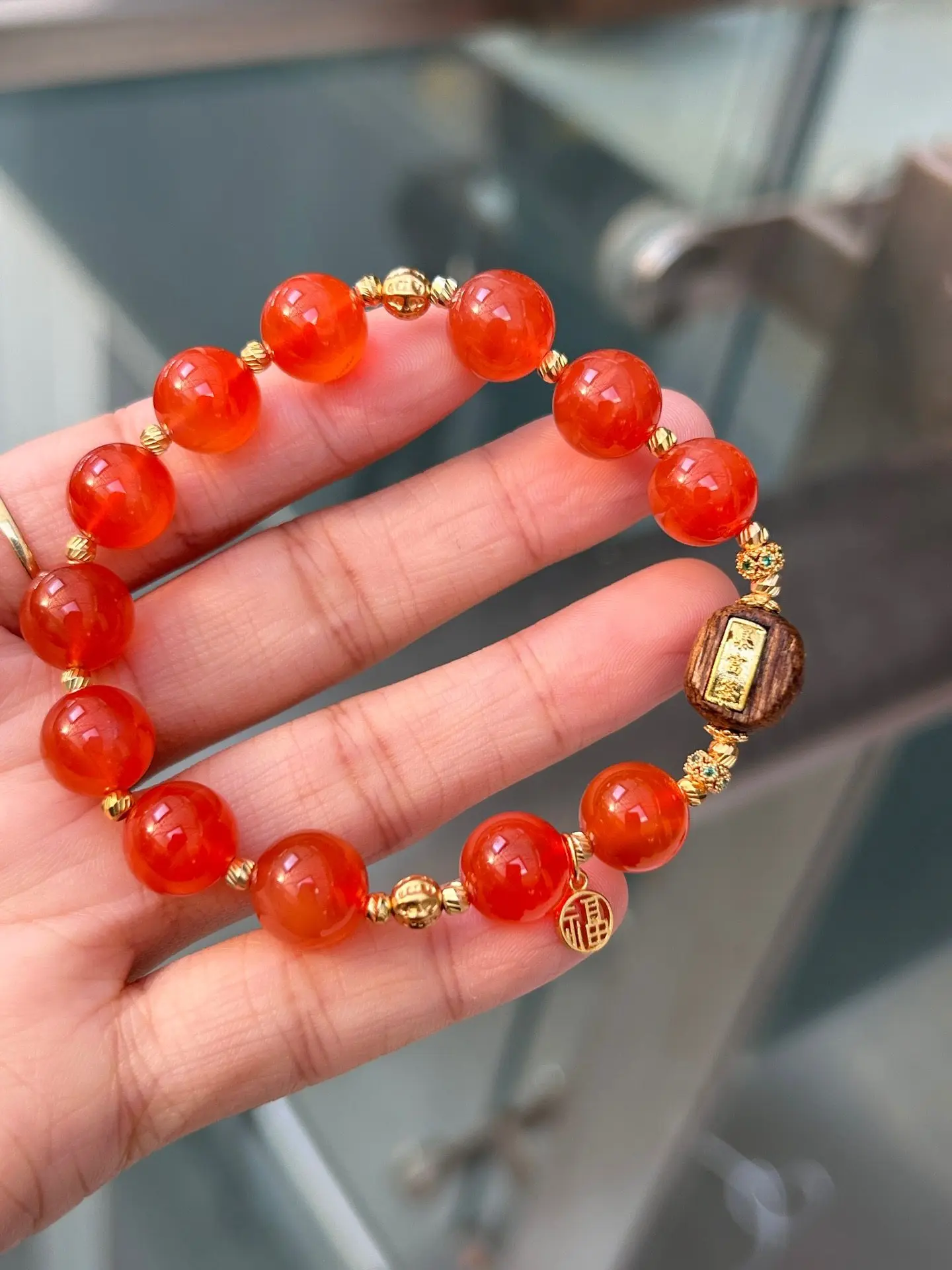 Natural Ice Red Agate Bracelet, Fine Texture Rich Red Color, 925 Silver Accent Gemstone Jewelry Gift