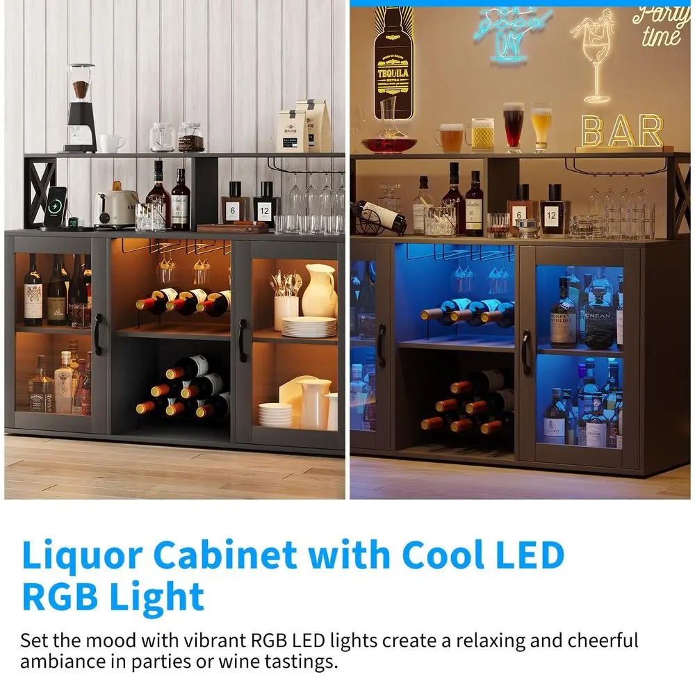 

Барный шкаф с винной полкой и держателем для стаканов, кофейный бар-тумба, отдельно стоящий шкаф для алкоголя, барный шкаф для дома и кухни L