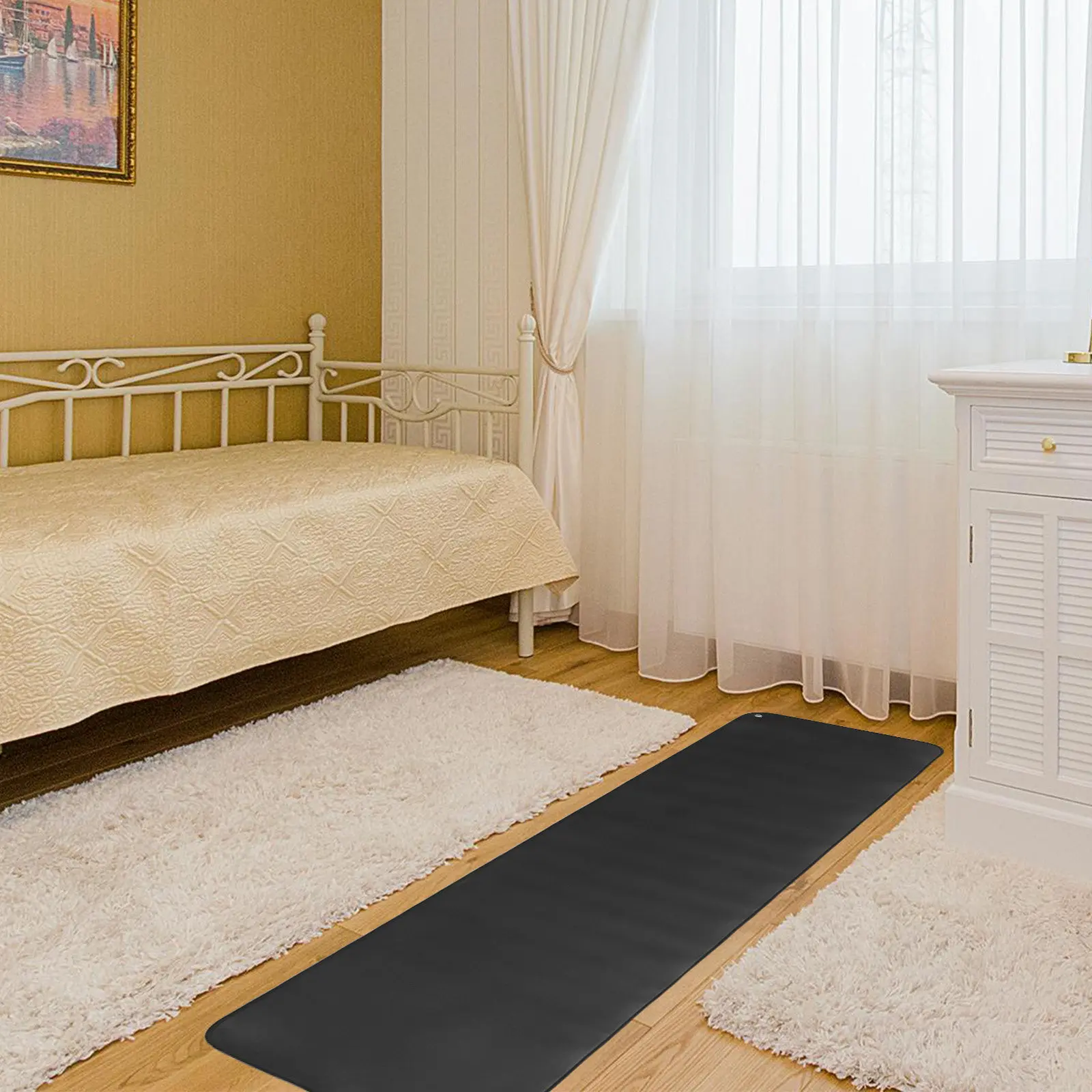 

Единый проводящий коврик для йоги из полиуретана (PU) размера Twin, противоскользящий заземляющий коврик для сна, хорошего самочувствия и снятия стресса