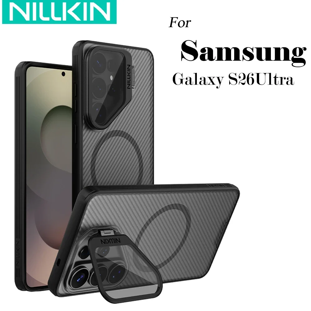 NILLKIN Magnetic CamShield Prop Phone Case For Samsung Galaxy S26 Ultra Camera Protection Bracket Back Cover