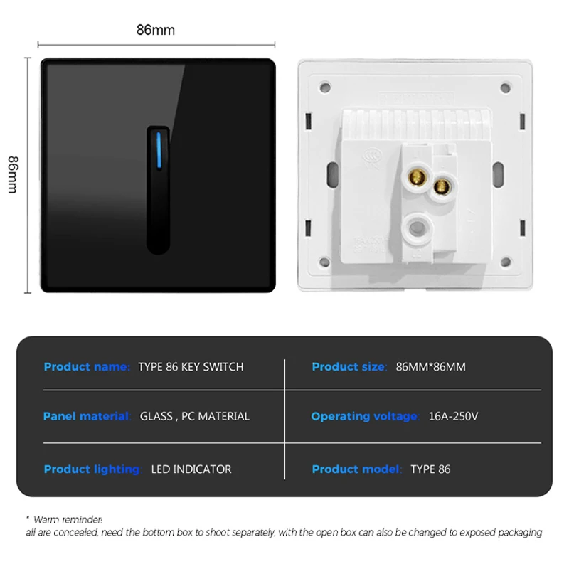 Avoir Reset Light Switch Piano Key Design Black 13A UK Standard Wall Socket With Usb Charger Port Glass Panel Power Outlet 250V