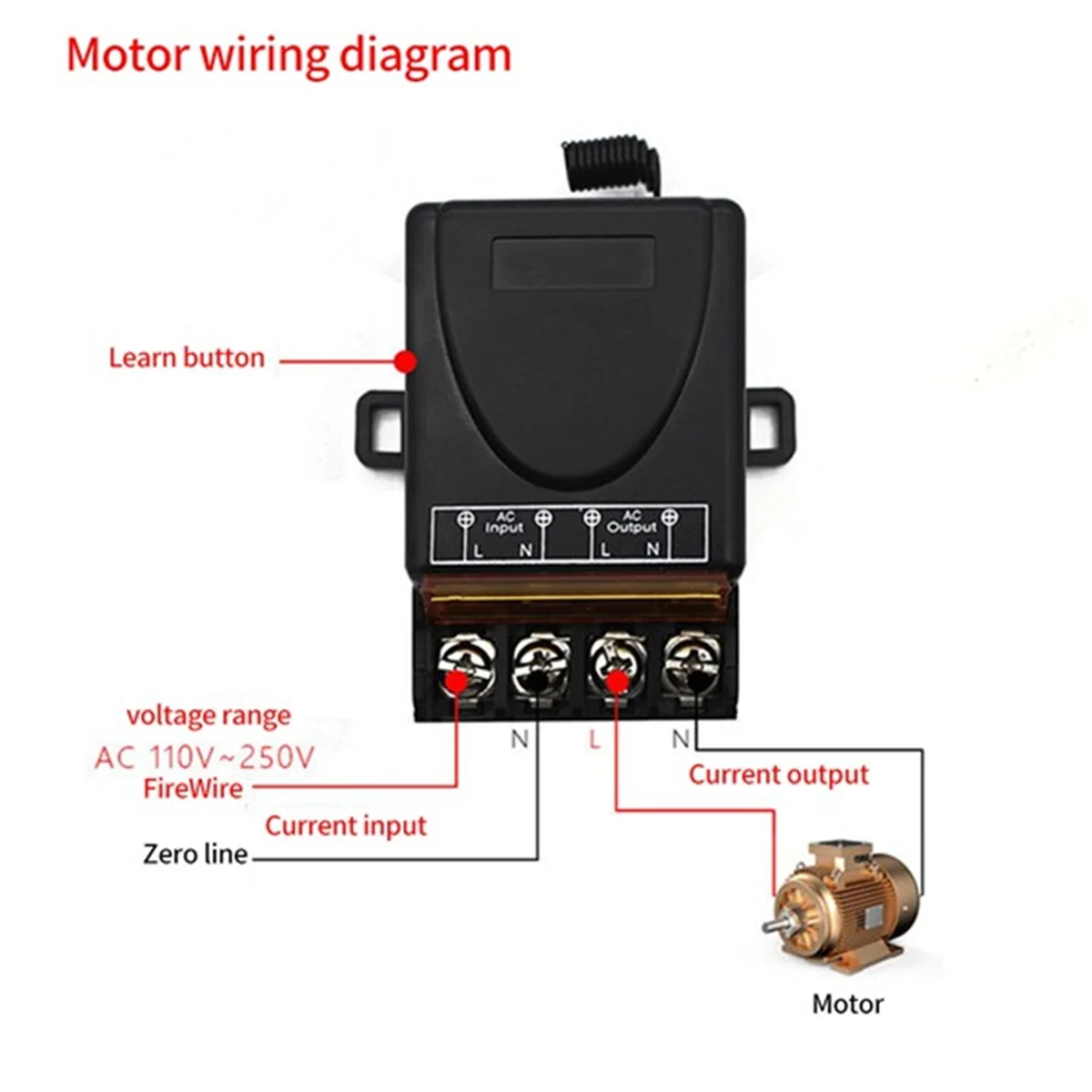 AC 220V 30A 1CH 433MHz Wireless Remote Control Switch RF Relay Receiver + Off/on Transmitter for Electric Appliance Lamp