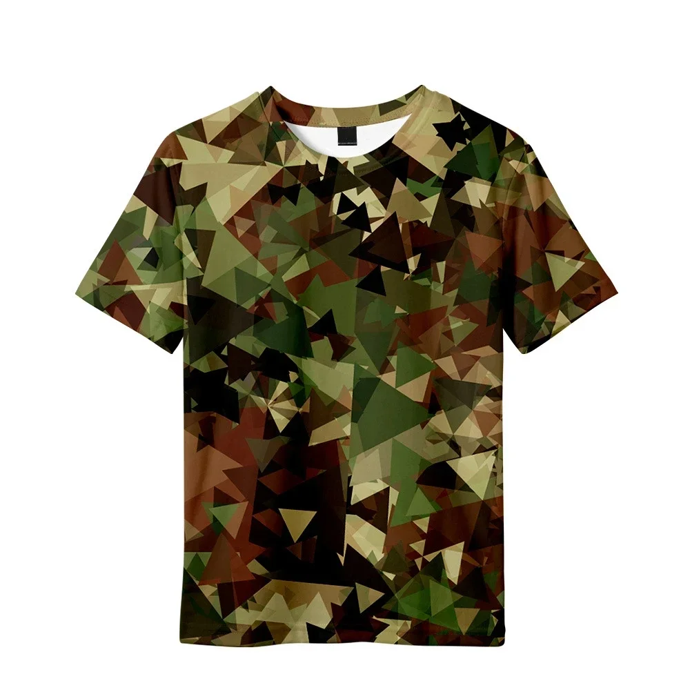 Children\'s Camouflage 3D Printed Short Sleeved T-shirt for Boys and Girls, Military Training Boy T-shirt, Children\'s Clothing, M