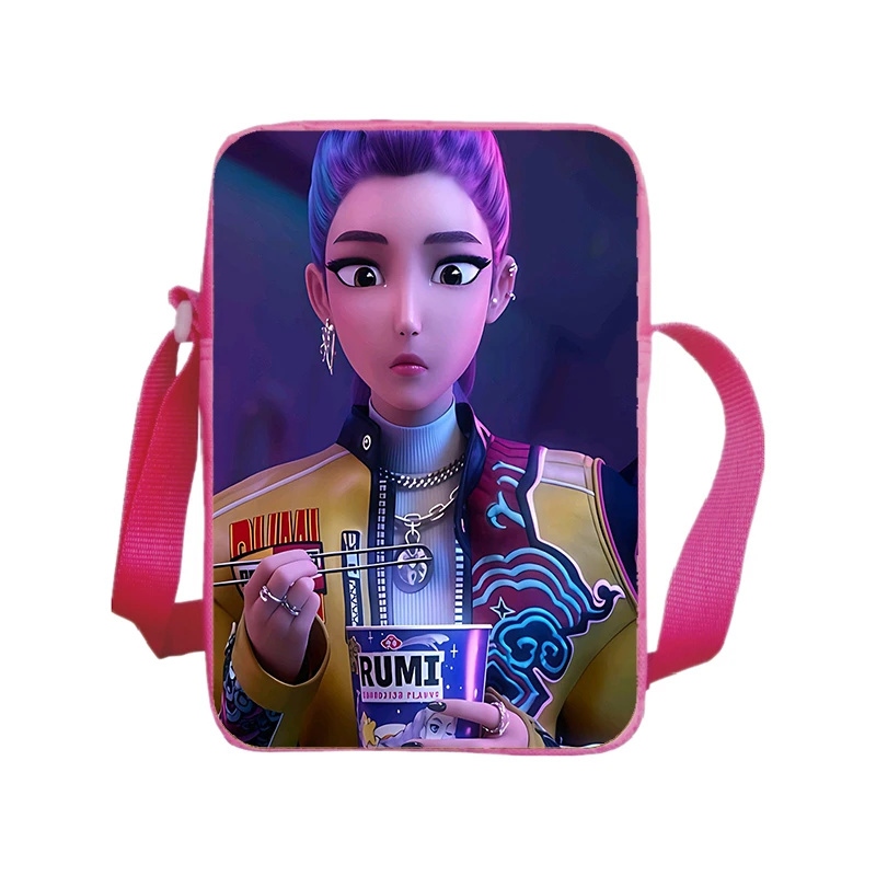 KPop شيطان الصيادين حقيبة كتف المرأة حقائب كروسبودي فتاة ثلاثية الأبعاد طباعة مربع حقيبة ساعي الهاتف المحمول الحقيبة هنتركس حقيبة يد هدية