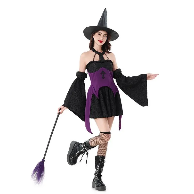 

Хэллоуин Костюм Волшебной Ведьмы k Готический Крест Dr Performance orm Юбка Женский Традиционный Фестиваль Карнавал Dr