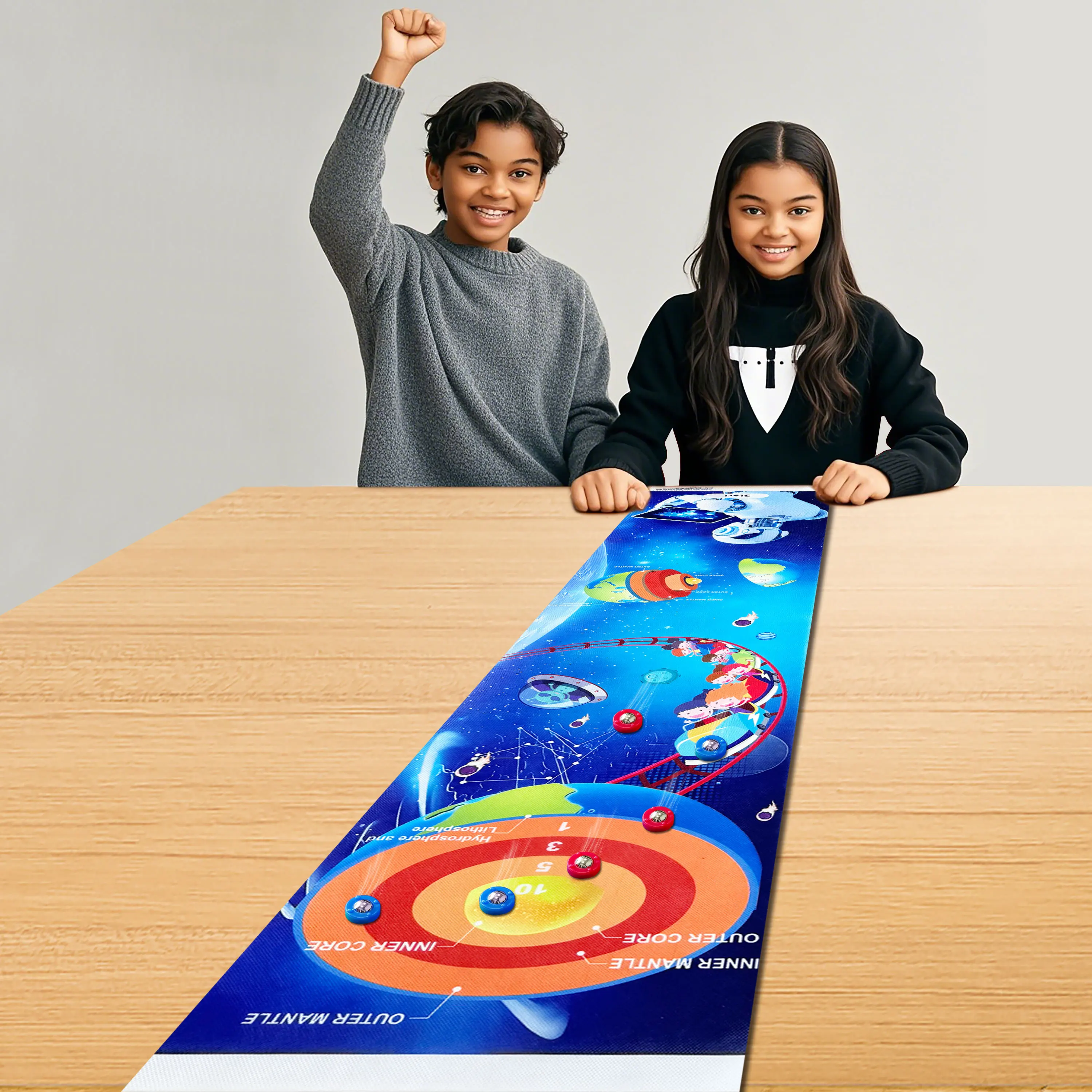 

47,2-дюймовый игровой набор Crust Mantle Core Layers of the Earth Curling — научная популярность, образовательная и веселая игра для семьи