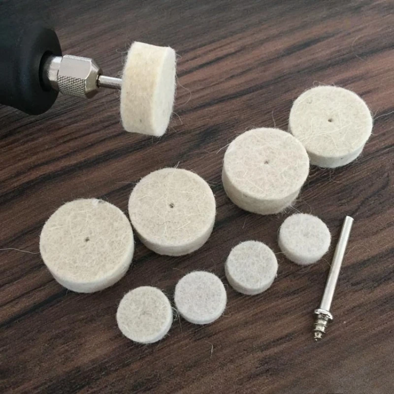 

13/25mm Diameter Grinding Wool Polishing Pads Accessories Felt Buffing Wheel 3.2mm Discs Shanks For Rotary Tools