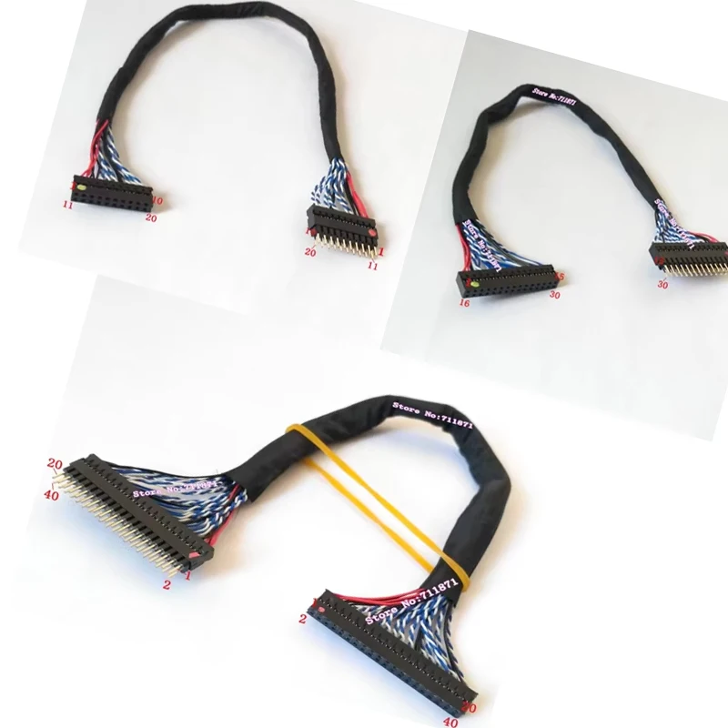 Male to Female 20 30 40 Pin LVDS Extension Cord Cable 40 30 20Pin Lcd Screen cable Extend Line LVDS Screen Cable Lengthen Wire