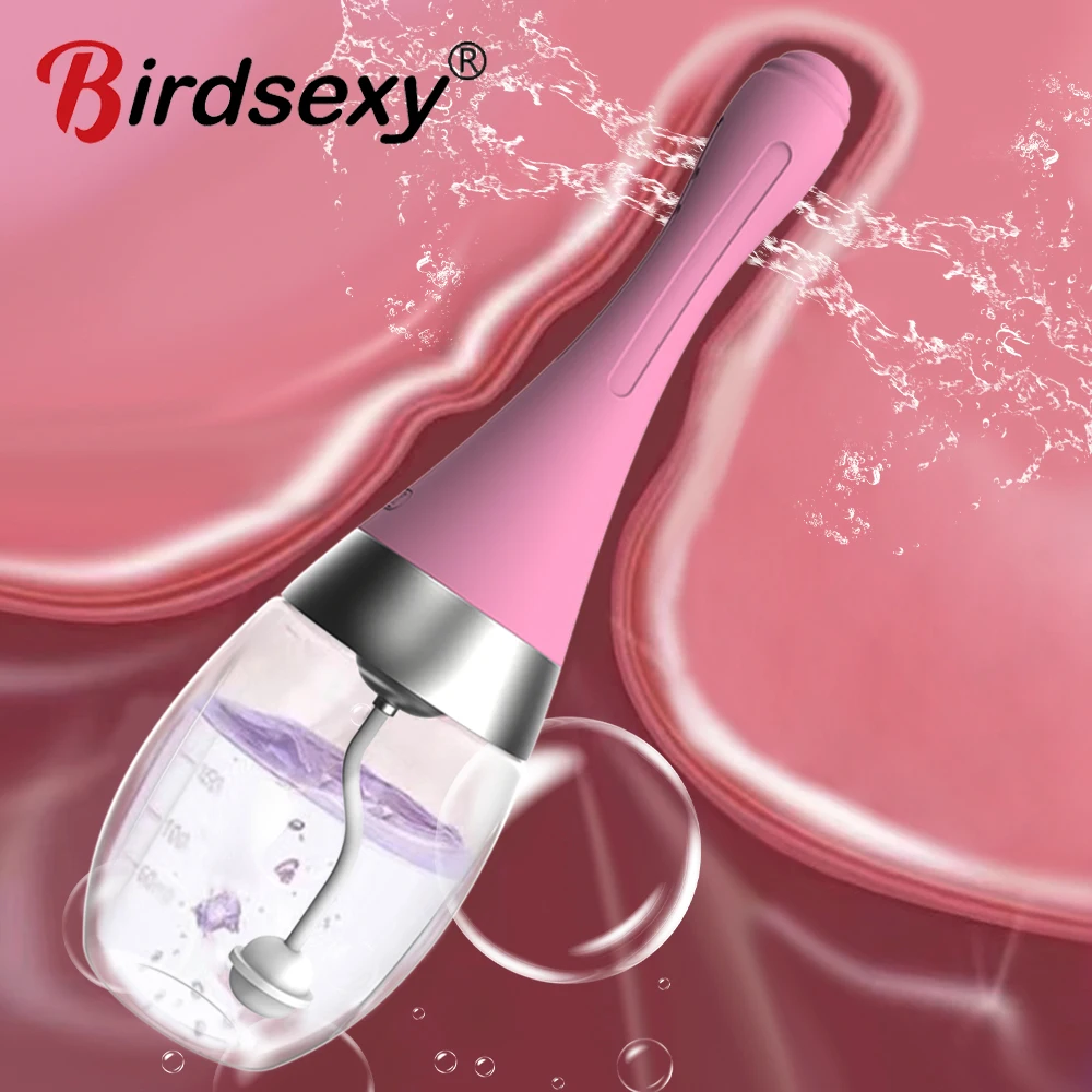 Anal Cleaner Silicone Health Automatic Enema Sex Colon Vaginal Tool Anal Plug Butt Douche Shower Cleaning Enemator for Men Women