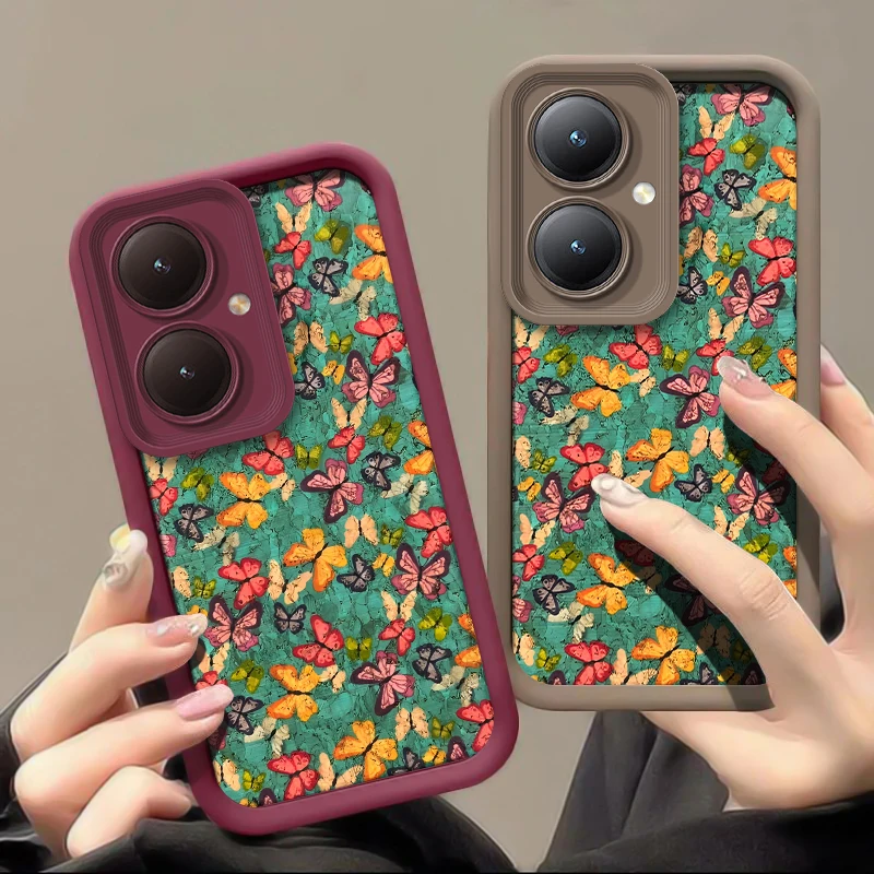 Blooming Butterfly Case For Vivo Y72 Y67 Y55 Y53S Y51A Y51 Y50 Y36 Y35M Y35 Silicone Shockproof Bumper Back Soft Phone Cover