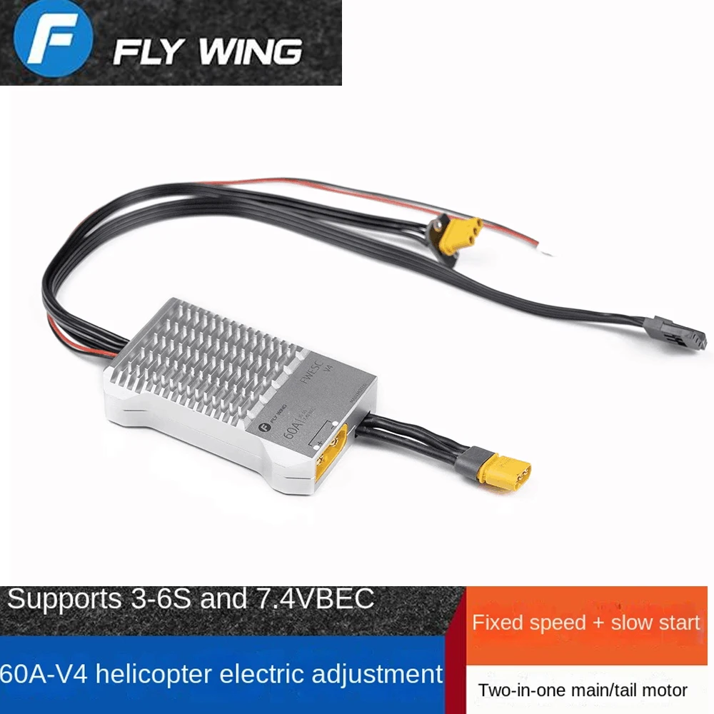 

FLY WING 6S 60A 2 in 1 450/380 Helicopter Electromechanical Constant Speed Pre-charge is applicable to FW450 V3 UH1 BELL 206