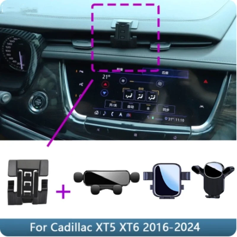 

Car Phone Holder For Cadillac XT5 XT6 2016 2017 2018-2024 Fixed Bracket Base Special Car Cell Phone Mounts Charging