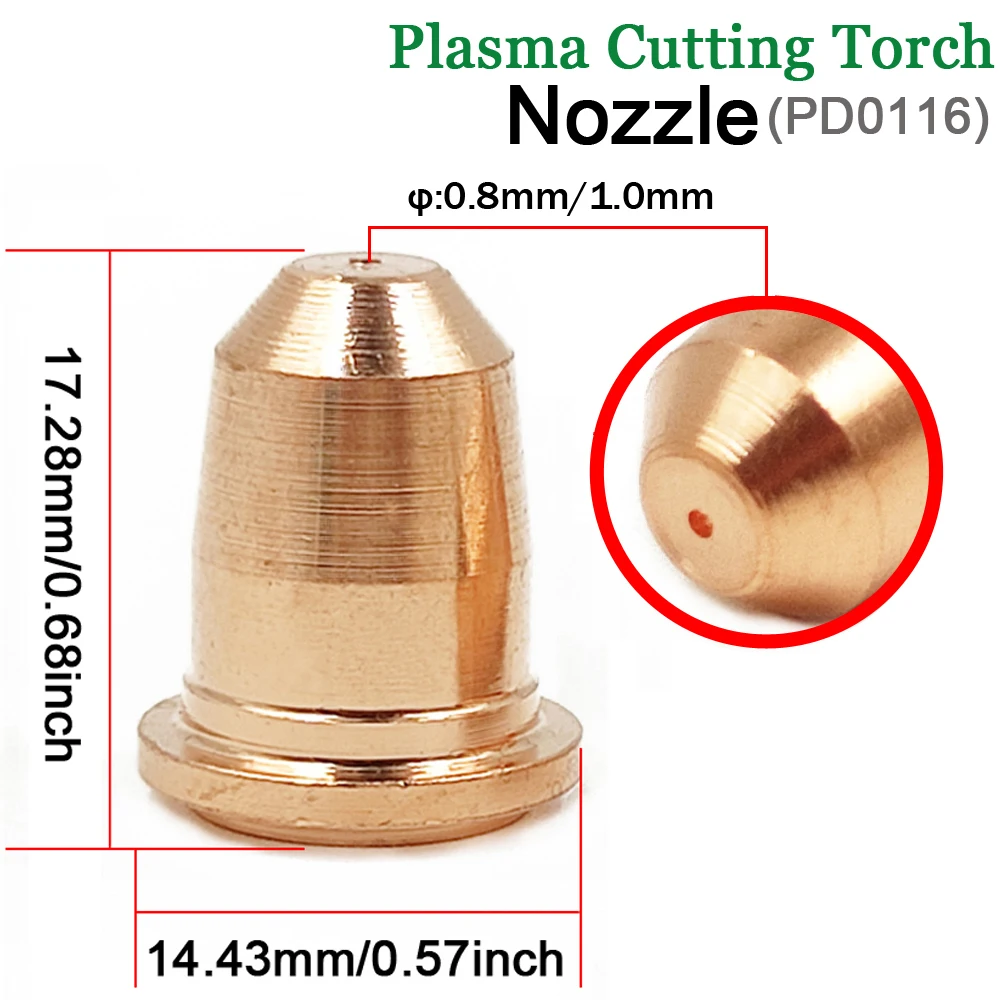 20 Stück Plasmabrenner S45 CUT55 PT-40 PT40 IPT-40 IPT-60 PT60 HC4000 PR0110 Elektroden PD0116 Düsenspitzen passend für Telwin Plasma 34 – Detail 6