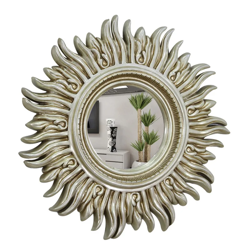 

European French living room sun decorative mirror, wall-mounted wall decoration mirror frame