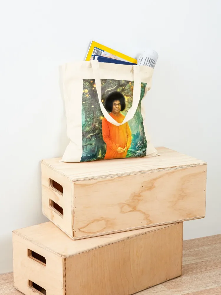 Sathya Sai - 2 Sathya's Corner Tote Bag حقيبة سوبر ماركت قابلة للطي حقائب قابلة لإعادة الاستخدام حمل حقيبة حقائب تسوق للرجال للنساء #4