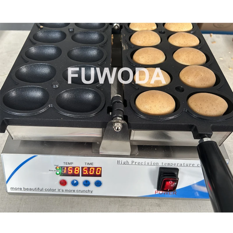 Komercyjne 10 sztuk jajko Taiyaki gofrownica 110V 220V elektryczny okrągły jajko Bubble wafel uśmiech ciasto jajeczne ekspres maszyna