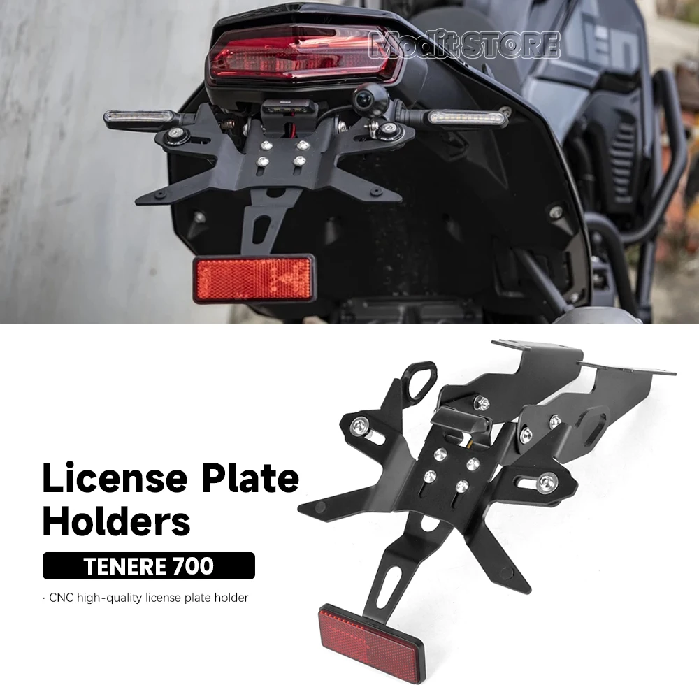 

For YAMAHA TENERE 700 Tenere700 2018-2024 Motorcycle Rear Short Tail License Plate Holder Adjustable Tailstock Bracket Kit