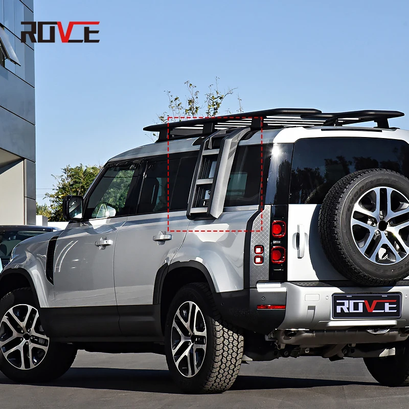 Silver Roof Rack With Load Stops & Ladder Tilt – Fits Range Rover Velar 2017-Up – Aluminum, Anti-Theft