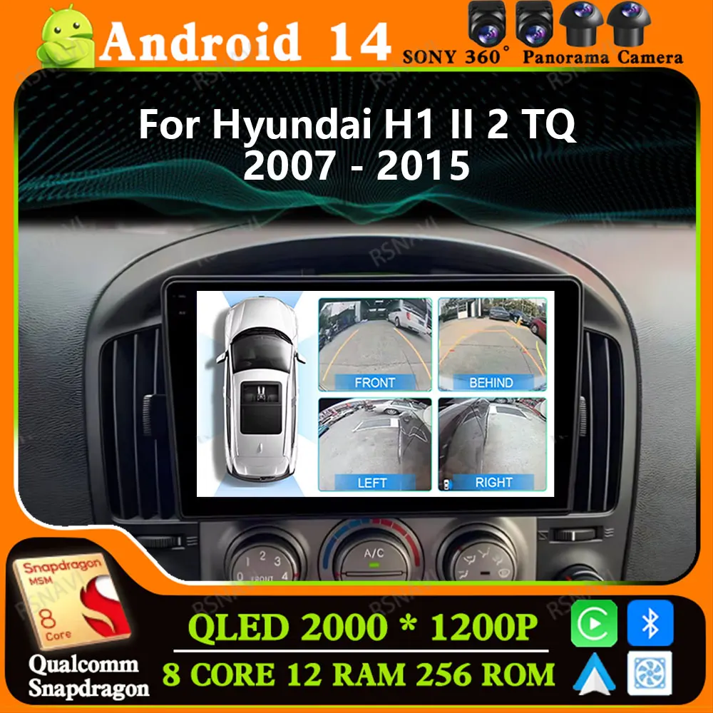 

Andoird 14 Car Radio For Hyundai H1 II 2 TQ 2007 - 2015 GPS 5G WIFI BT DVD Navigation DSP Multimedia Wireless Carplay Auto DIN