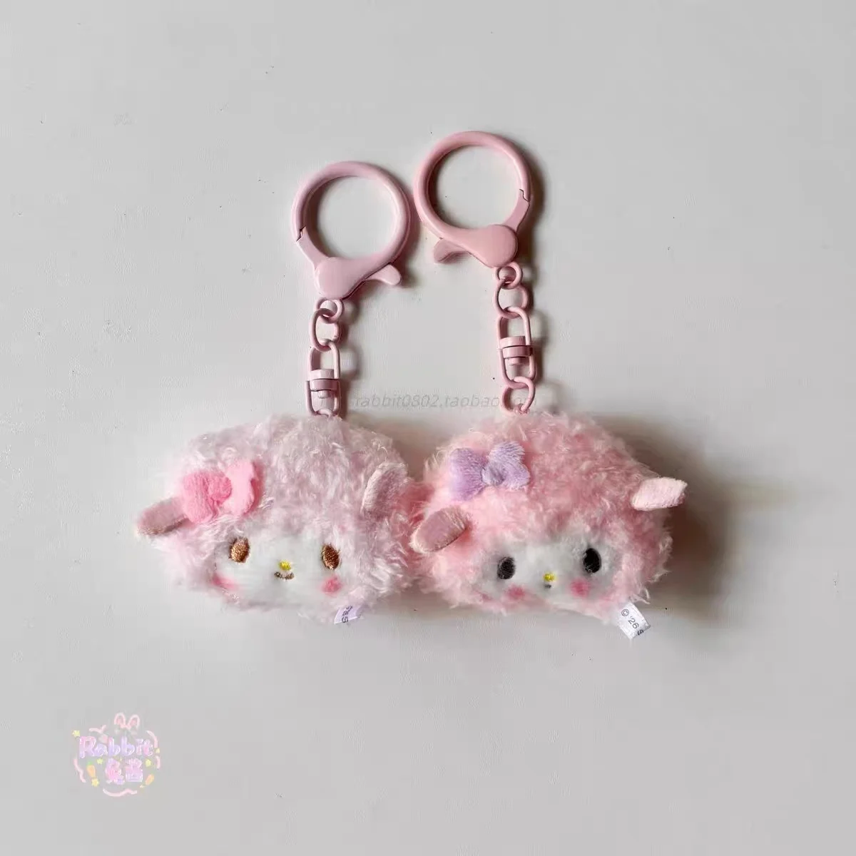 Sanrio Piano Blink Happy Expressions Plush Keychain A Pair Small Pendant Car Key Backpack Decoration Accessories Couple Gifts
