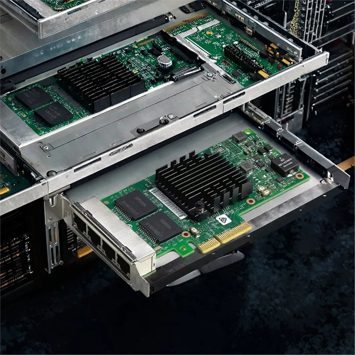 I350-T4 4xGbE Adapter 4-Port PCI-E Network LAN Interface Card, Gigabit Ethernet NIC for Server System X Wired Connection