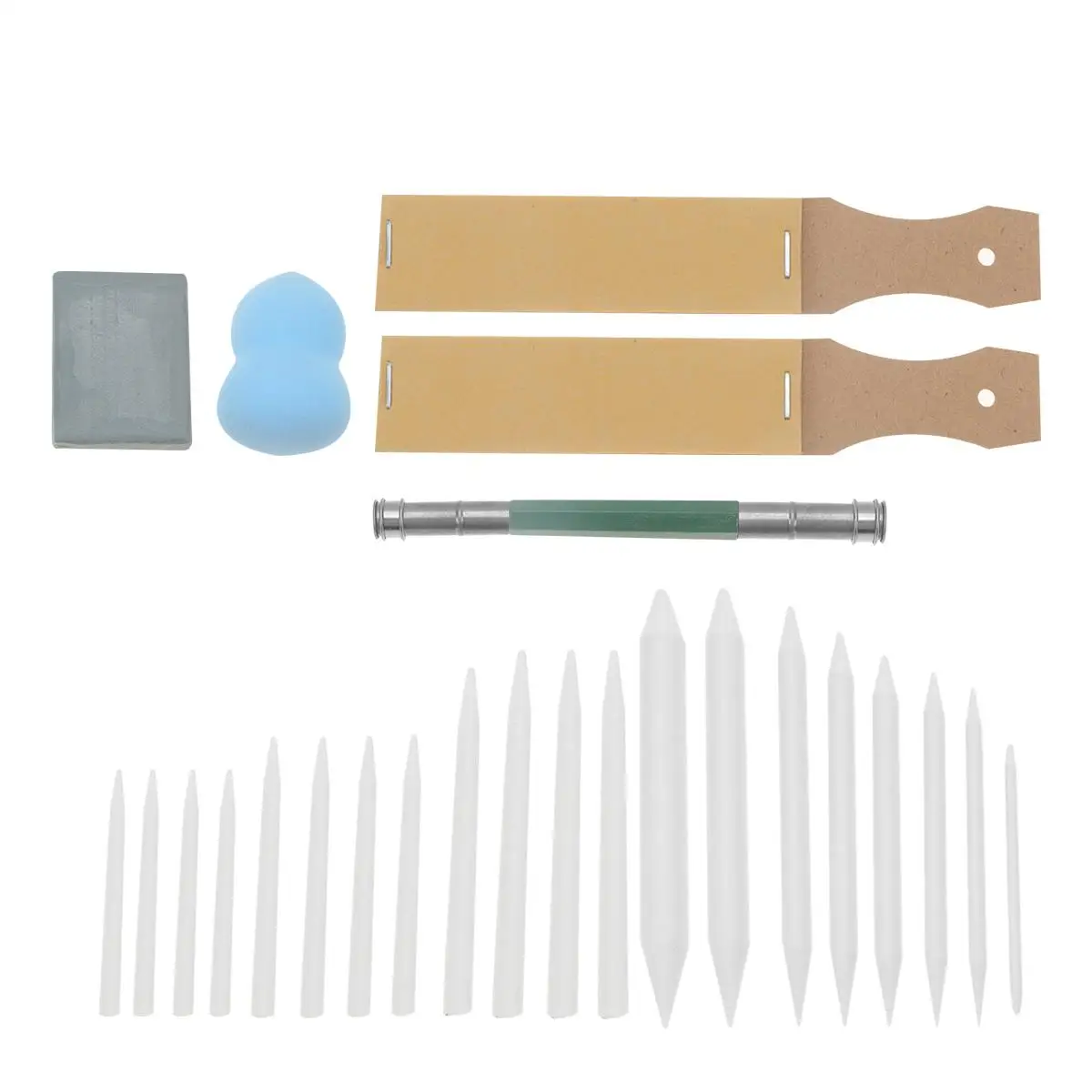 25PCS Blending Paper Stump Sketch Tool Drawing Supplies Charcoal Erasable Sandpaper Pencil Extender Teaching Aids