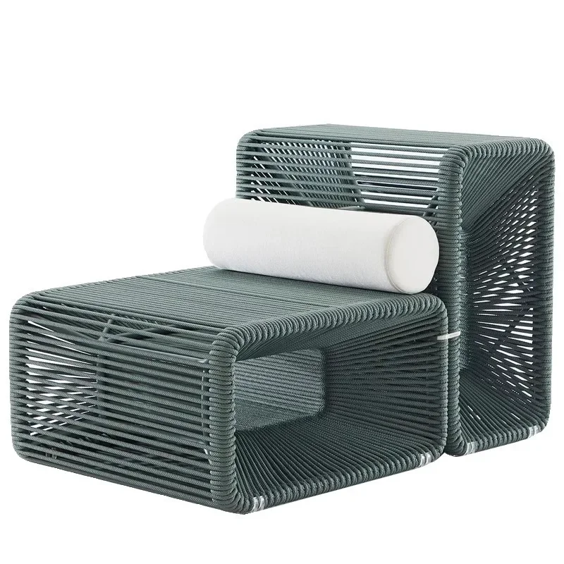 

Nordic Outdoor Sofa Outdoor Hotel B & B Rattan Sofa Single Chair Terrace Leisure Rattan Sofa