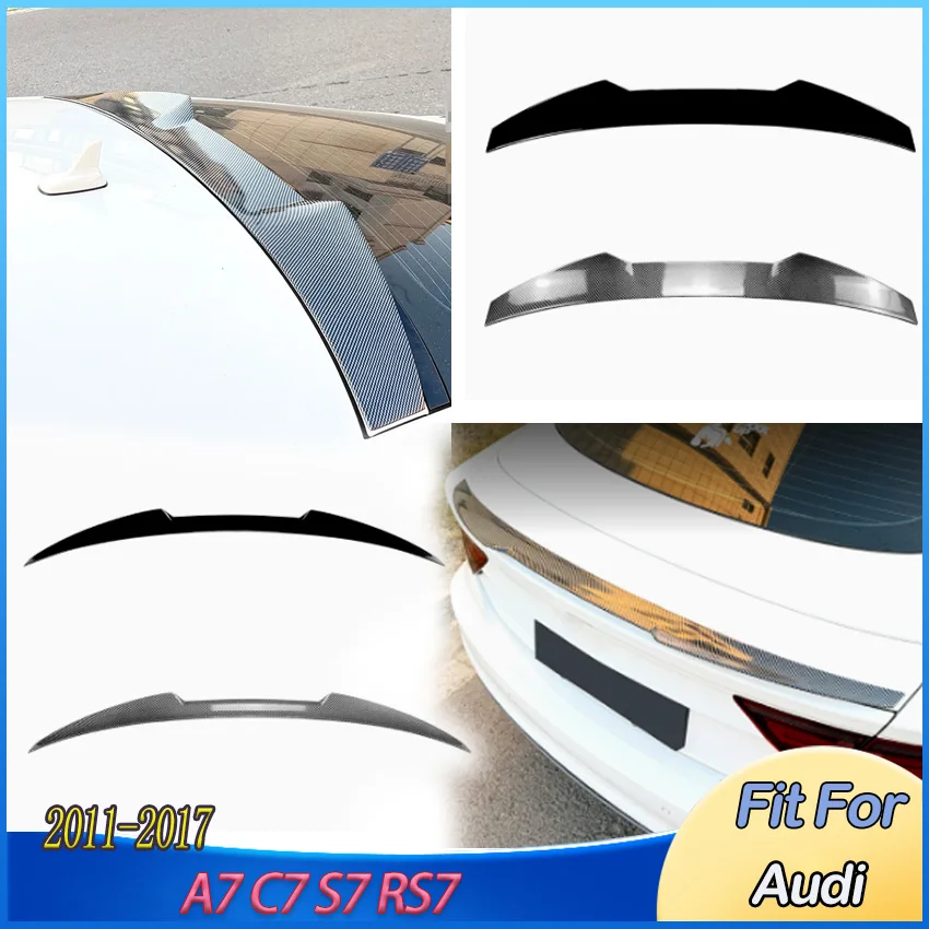 Rear Top Wing Middle Wing Lip for Audi A7 C7 S7 RS7 2011-2017 Car M4 Style Tail Roof Middle Tailgate Wing Body Kits Accessories