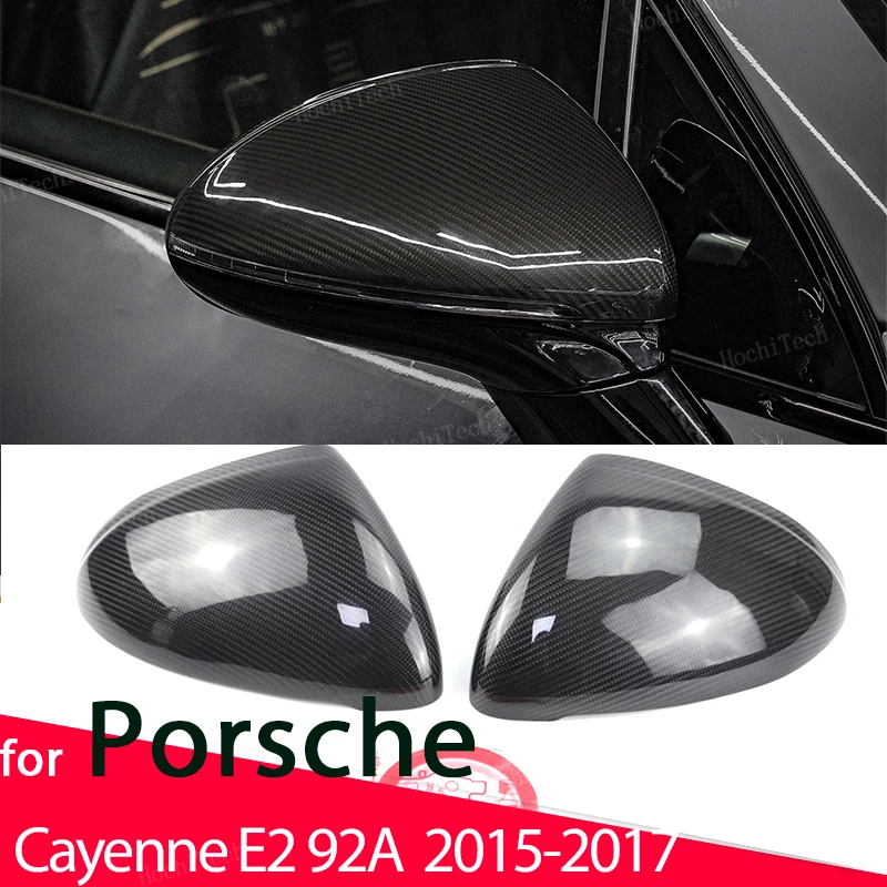 

Real Carbon Fiber Side Mirror cover Cap Sticker for Porsche Cayenne E2 92A 958.2 facelift 2015 2016 2017