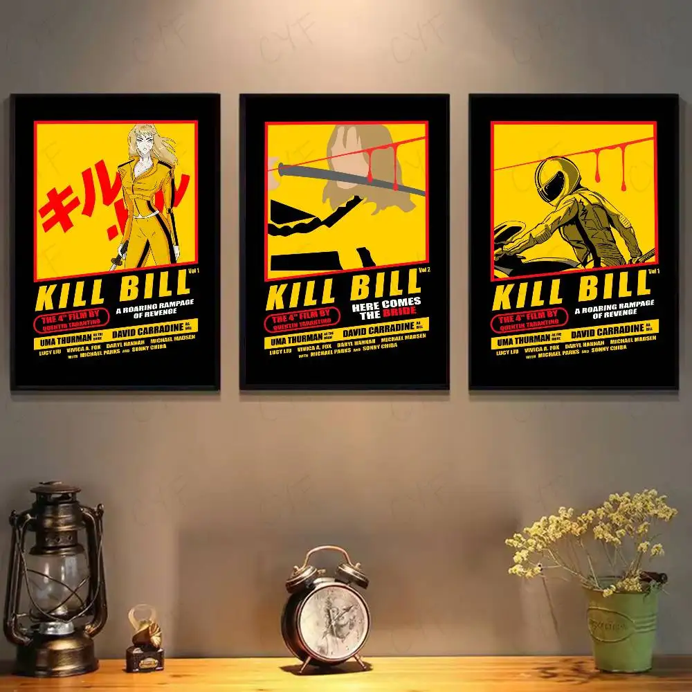 K-Kill B-Bill V-Volume 1 Classic Action Movie Poster sticky wall waterproof home living room bedroom bar aesthetic decoration