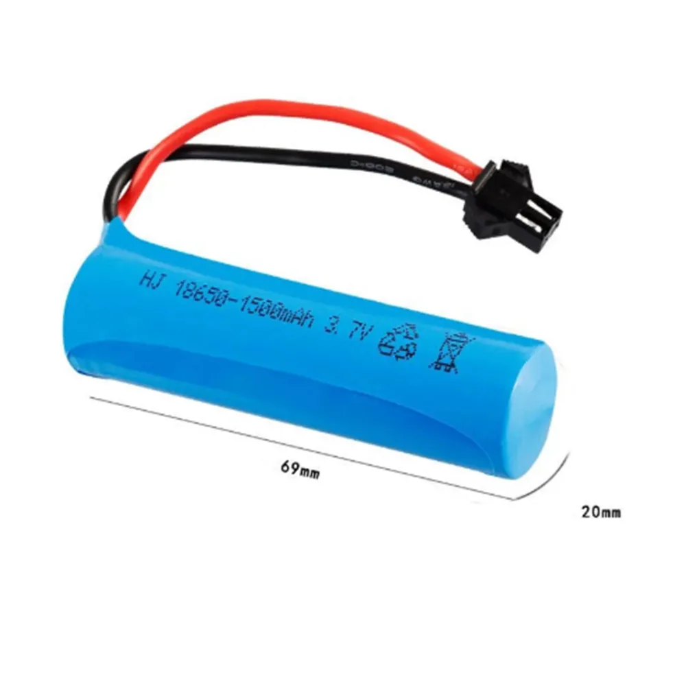 3.7V 1500mAh 18650 Battery For Rc Helicopter Airplanes Car Boat Gun Tank Toys Battery With charger 3.7v Li-ion battery SM Plug