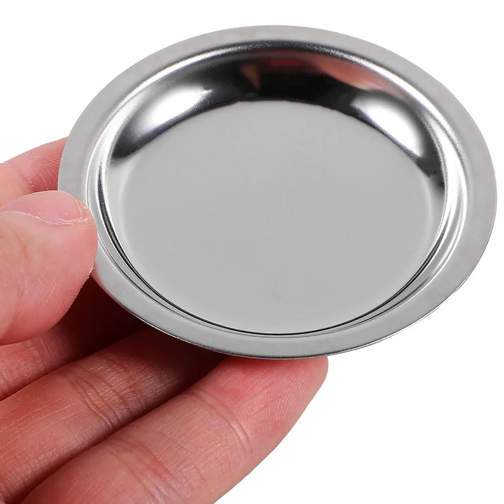 

4Pcs Round Metal Tea Coaster Heat Resistant Cup Saucer for Home Bar Restaurant Tea Bag Storage and Organization