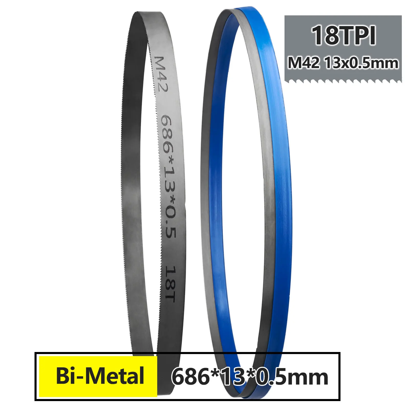 

Биметаллические портативные ленточные пилы 686 мм, 686x13x0.5 мм для Dewalt DCS377 DCS377B, Milwaukee 18TPI и 14/18TPI, сталь M42, 2 шт.