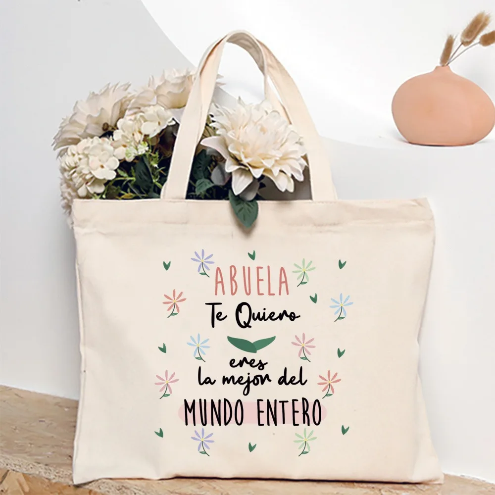 Ti amo sei il meglio del mondo Borsa tote casual in tela da donna Borsa da pendolare alla moda Regalo per la mamma Nonna Nonno