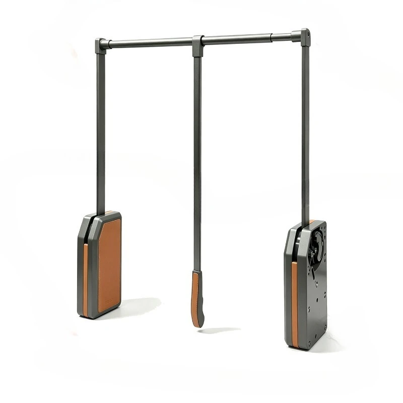 Cloakroom wardrobe, three-cushion pull-down clothes rod wardrobe lift hanger